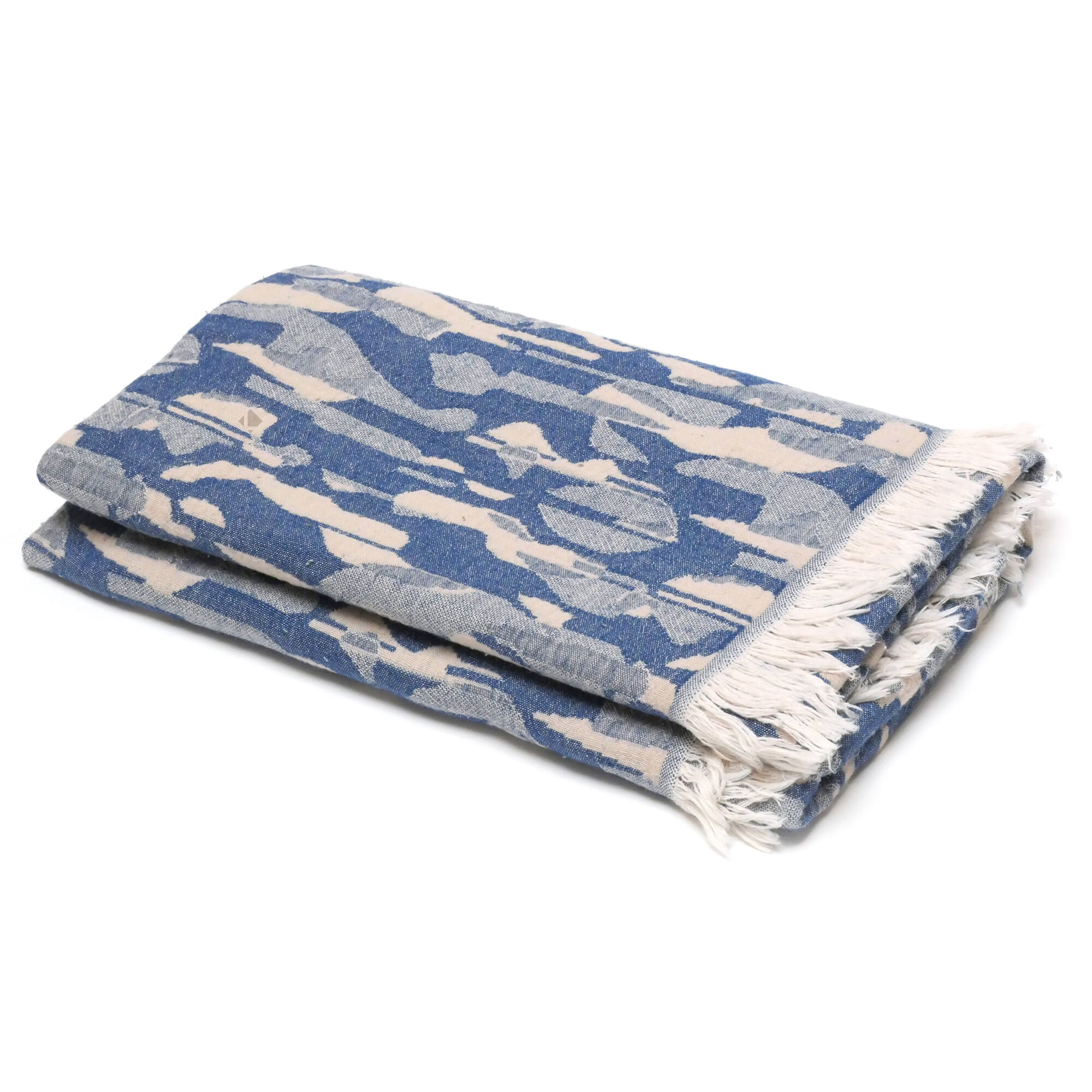 Drap De Plage Fouta Coton 95x180 Cm Kalymnos Bleu Topaze