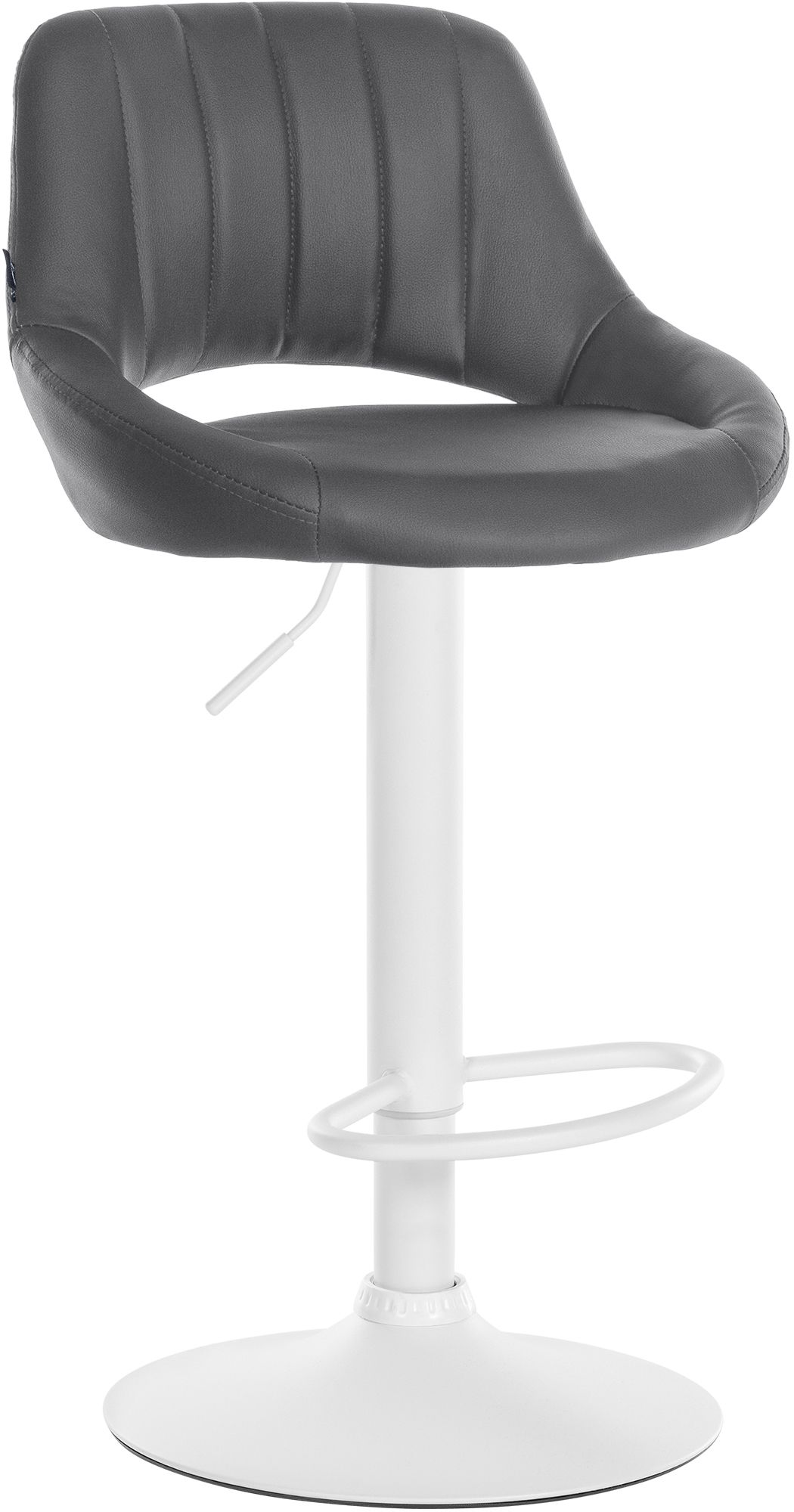 Tabouret De Bar Milet Simili Cuir Blanc Gris