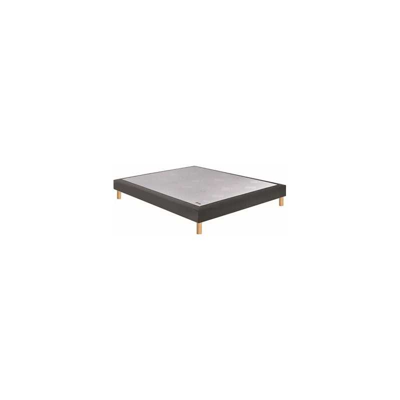 Sommier Tapissier Epeda Gris Fumé 80x190 Confort Ferme Bois Massif