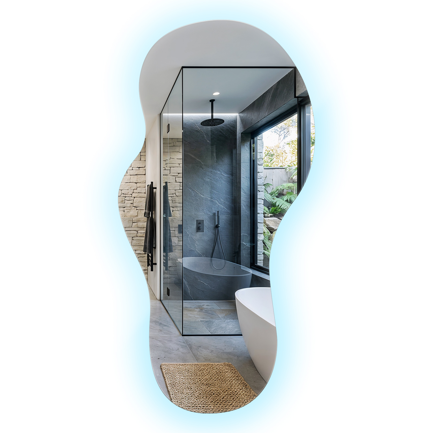 Miroir Décoratif Led Organique Haut De Gamme 50x100 Cm - Froide