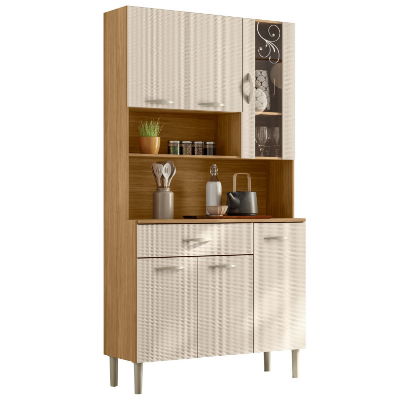 Buffet Beaux Meubles Pas Chers Golden6+ 6 Portes 1 Tiroir 7 Niches Chêne Blanc Écru