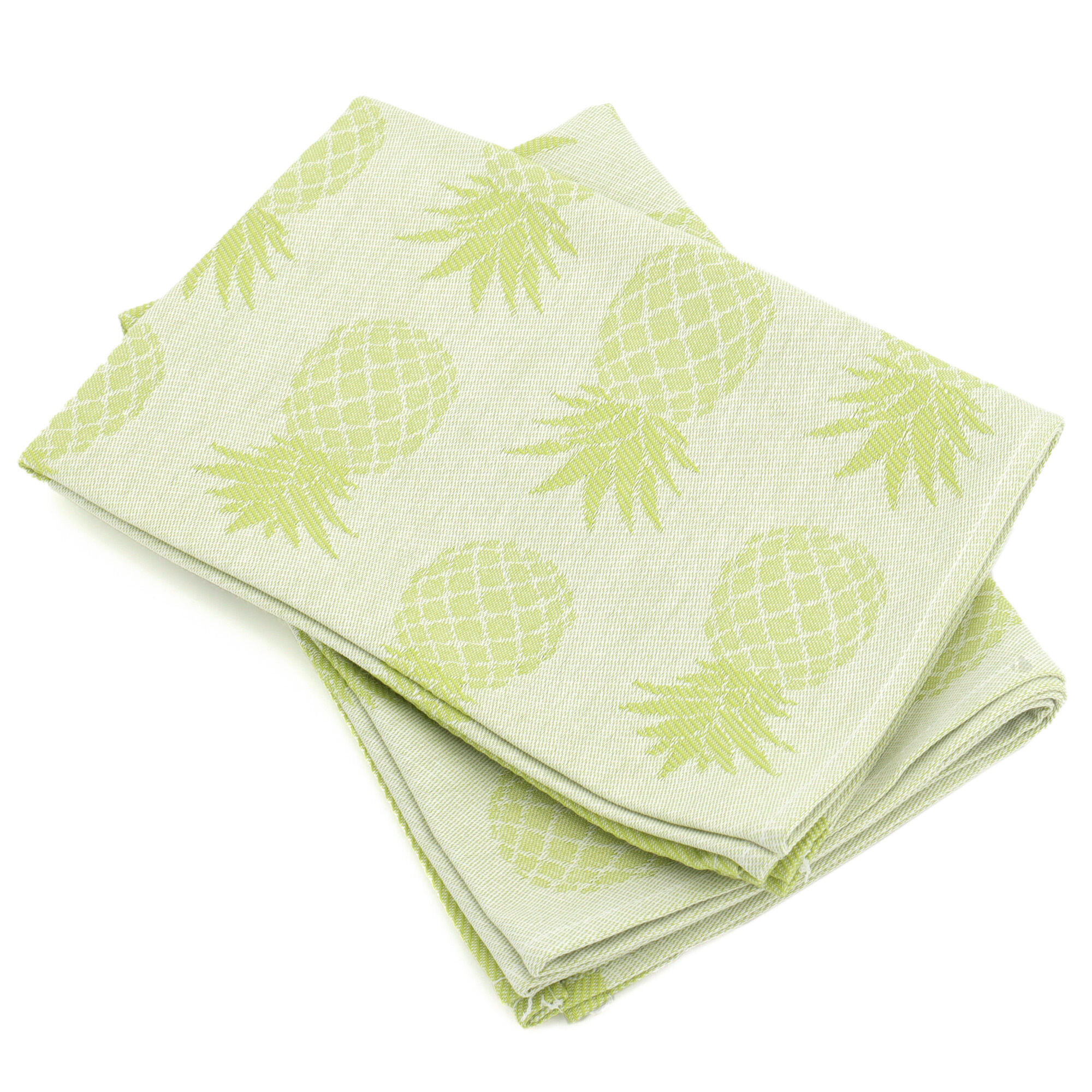Lot De 2 Torchons De Cuisine Toile 50x70 Cm Coton Pineapple Vert