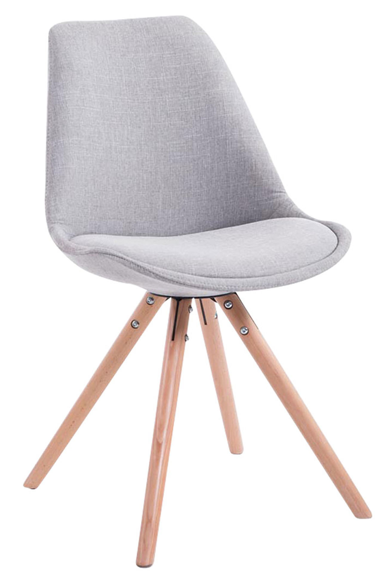Lot De 4 Chaises Toulouse Tissu Natura Rondes Gris