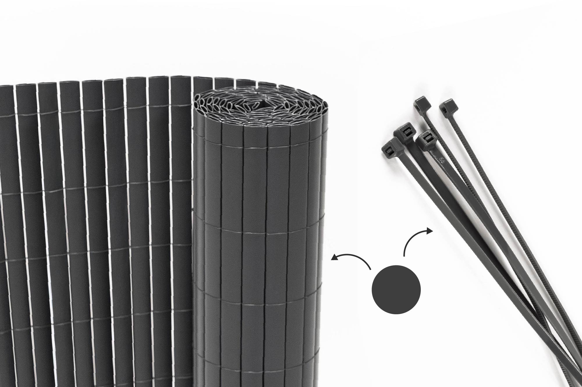 Casanoov Canisse Pvc Viso L.5 M X H.1,2 M Gris Anthracite