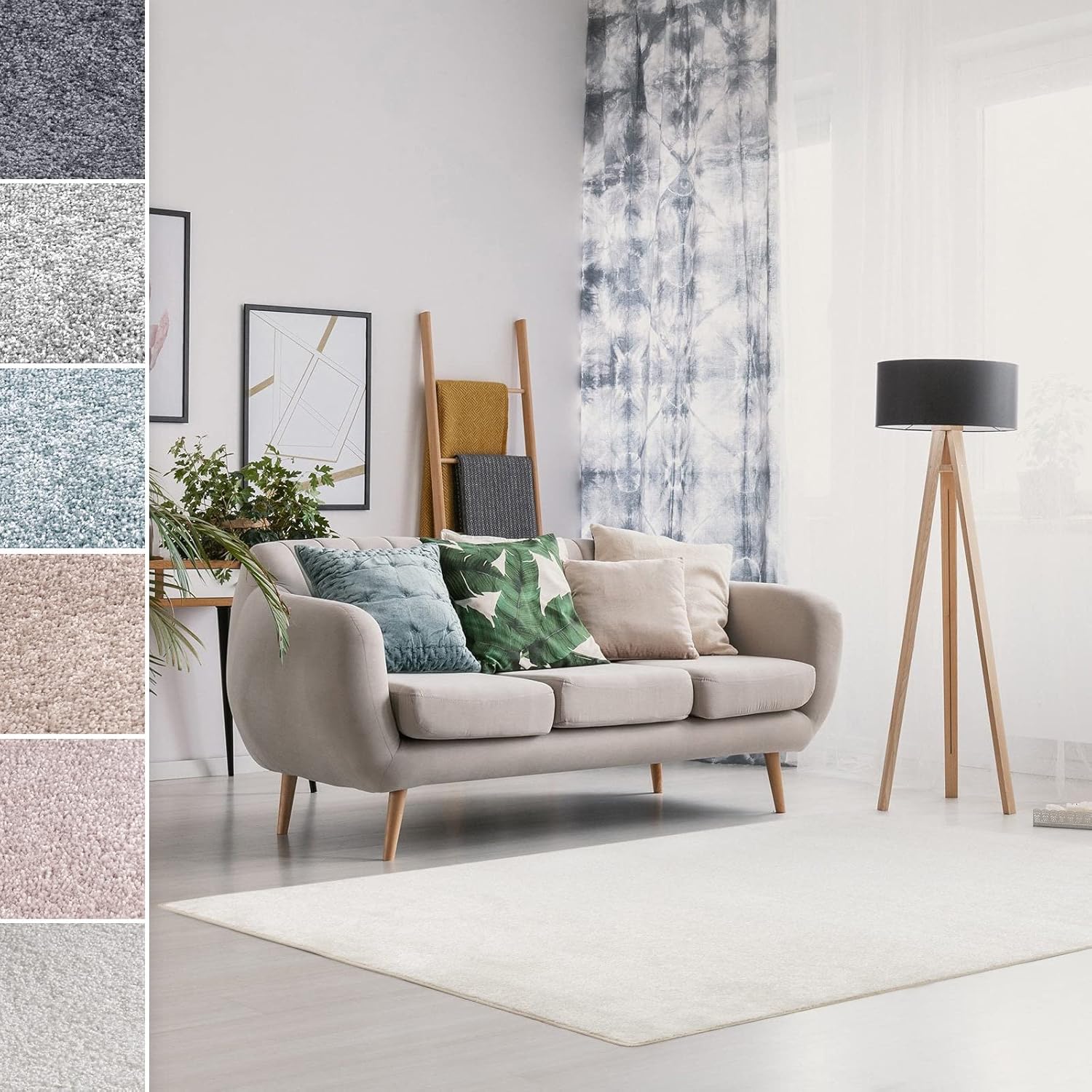 Tapis De Salon En Velours Sundae, Crème 100 X 150 Cm