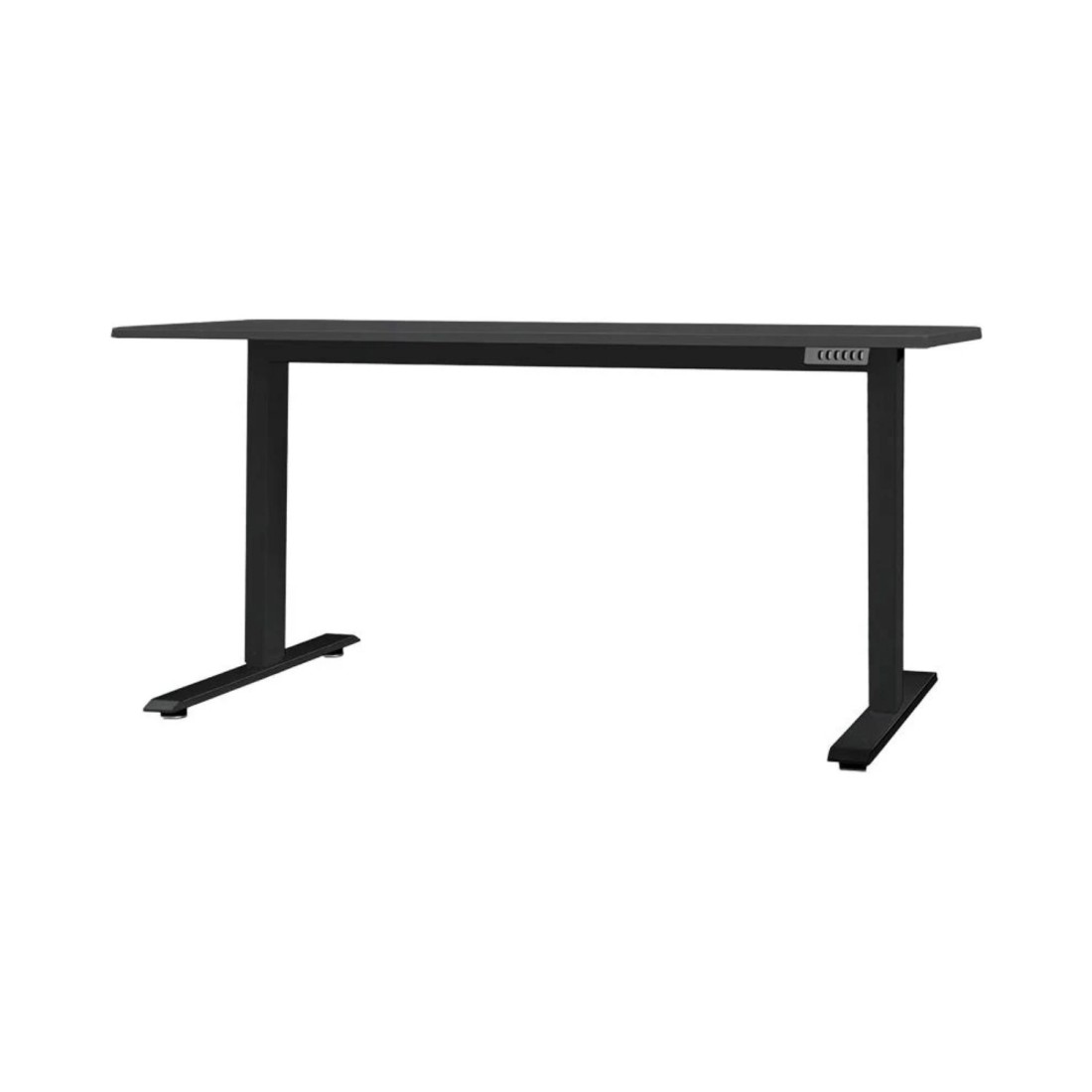 Bureau Électrique Offix Noir Mat 140 Cm Réglable En Hauteur - Plateau Mdf Et Pieds Métal
