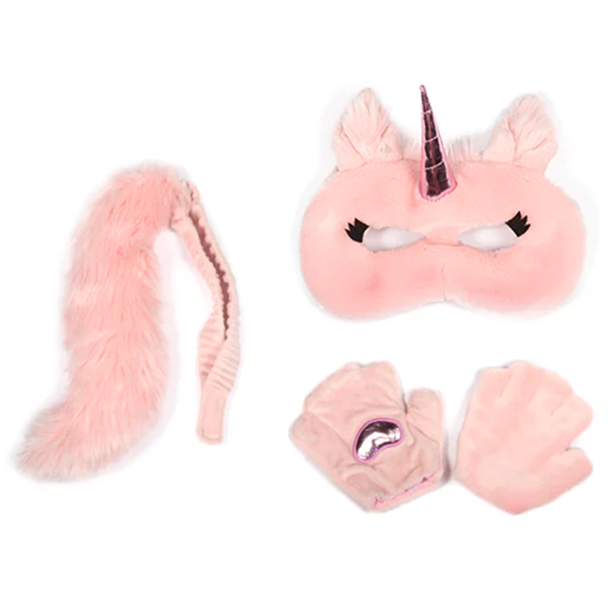 Ensemble 3 Pièces Déguisement En Peluche Pour Enfant Licorne Rose