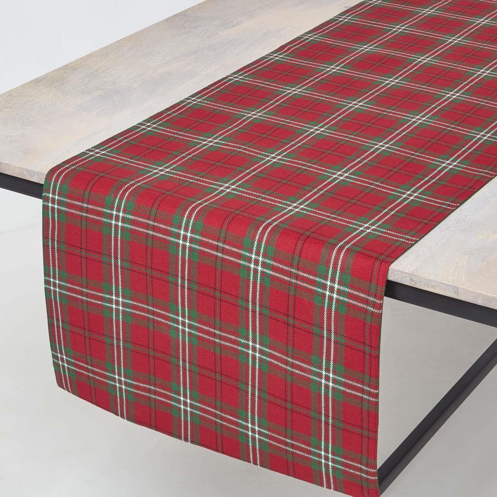 Chemin De Table À Carreaux En Coton Rouge - Homescapes