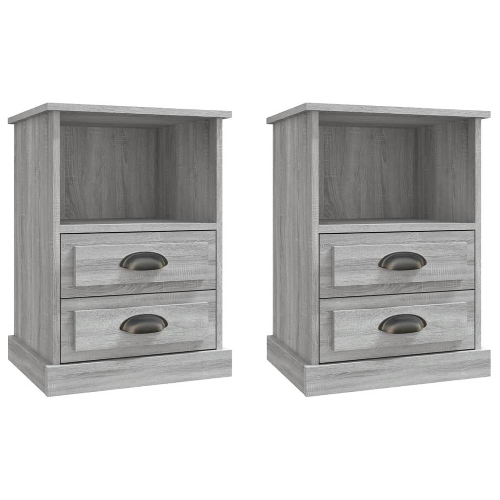 Lot De 2 Tables De Chevet Avec Deux Tiroirs Et Étagère 43 X 36 Dec035740