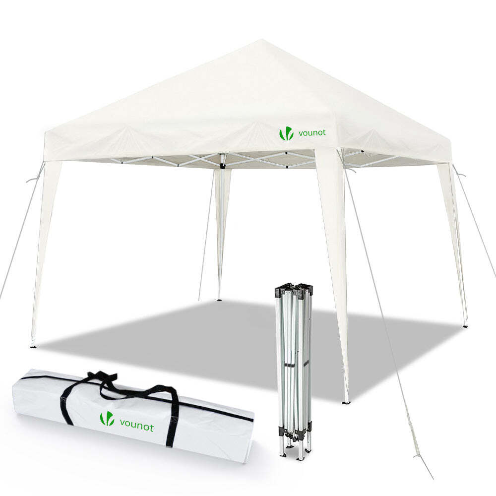 Vounot - Tonnelle De Jardin 3x3m Pliable En Acier Avec Toit Polyester 160g/m² - Sac De Transport Inclus - Protection Uv Et Stabilité Renforcée