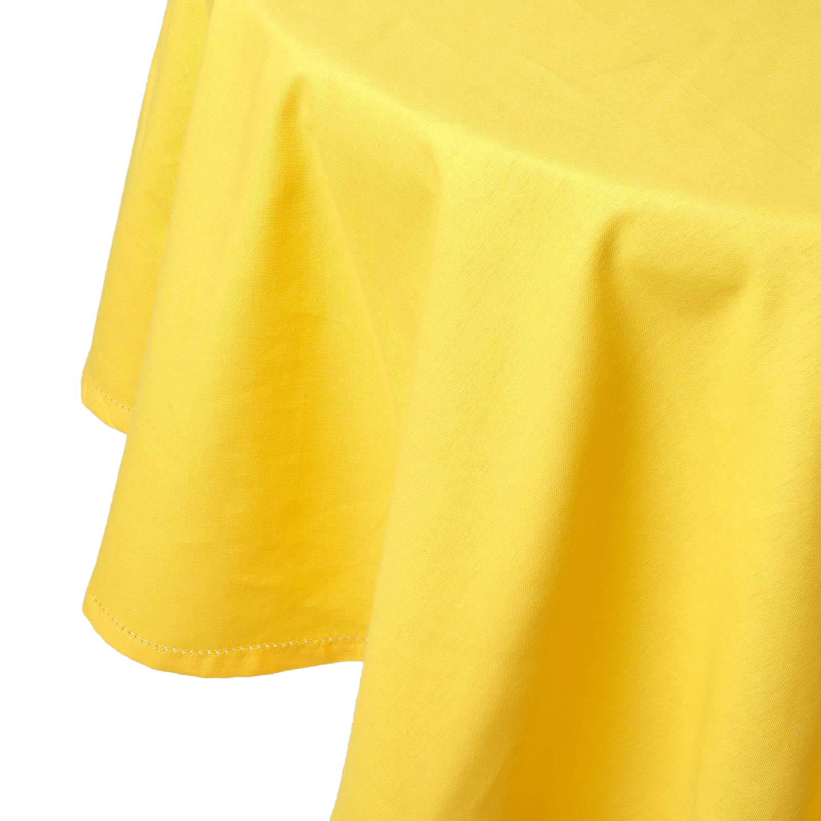 Nappe De Table Ronde En Coton Unie Jaune - 178cm - Homescapes