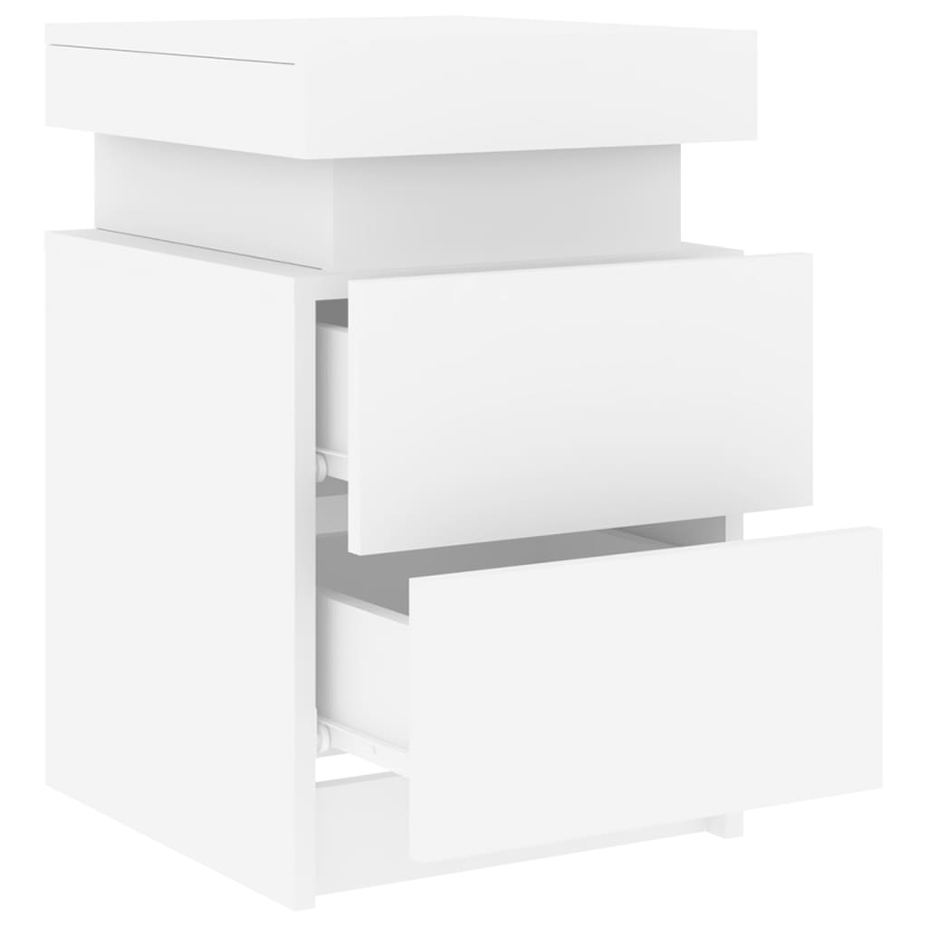Table De Chevet Avec Lumières Led Et 2 Tiroirs 35 X 39 X 55 Dec033168
