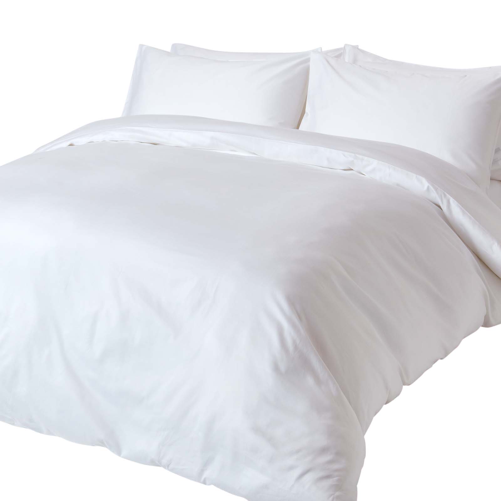 Parure De Lit Bio 135x200cm Coton Égyptien Blanc Homescapes
