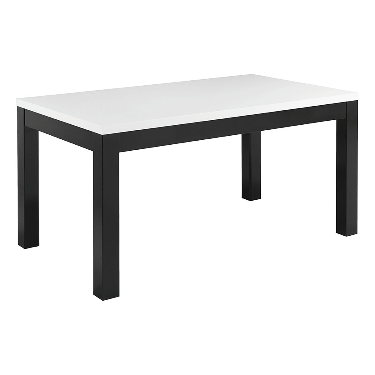 Deyton - Table Rectangulaire 190x90cm Laquée Noir Et Blanc Brillant