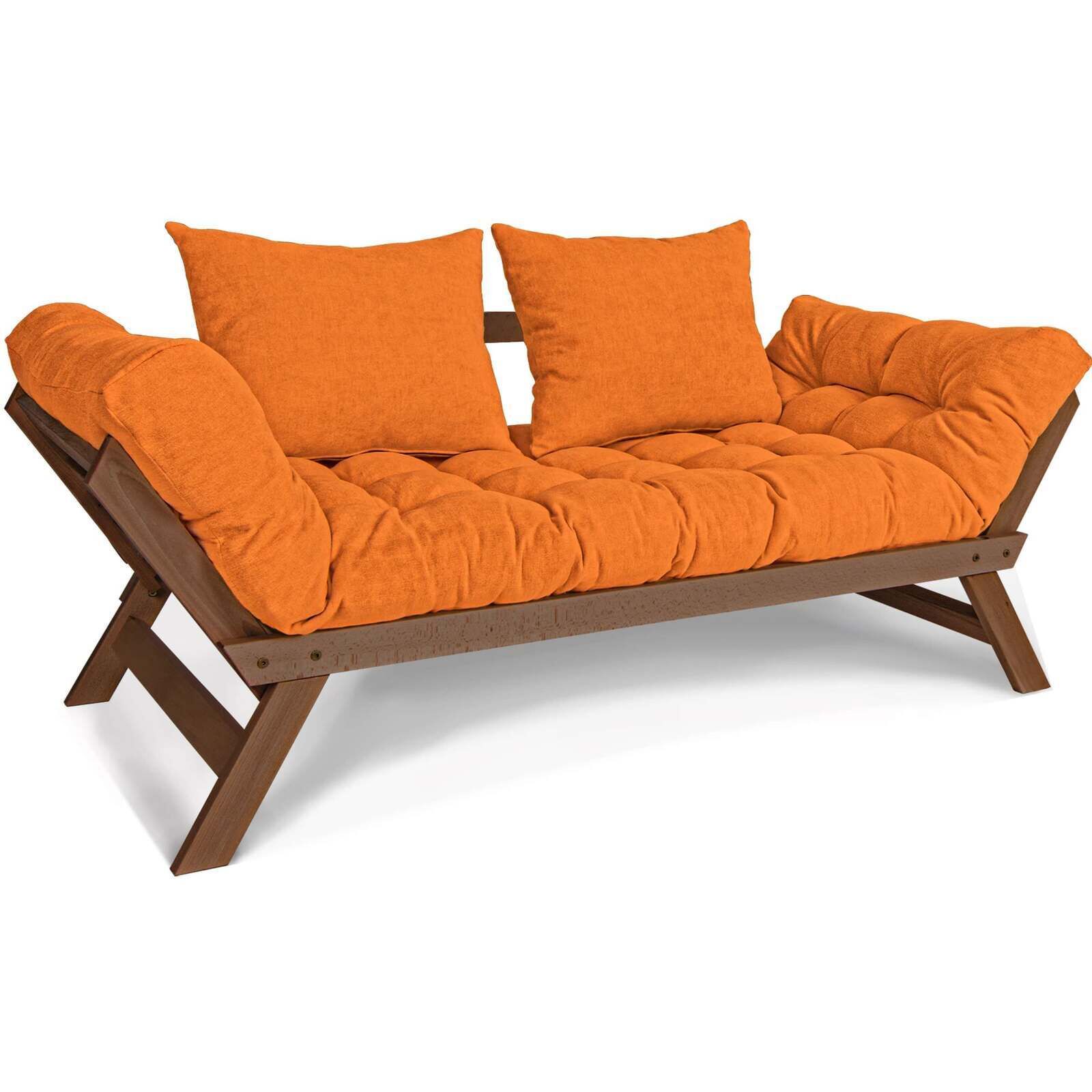 Canapé Lit Allegro - 80 X 203 Cm - Bois Clair Et Marron