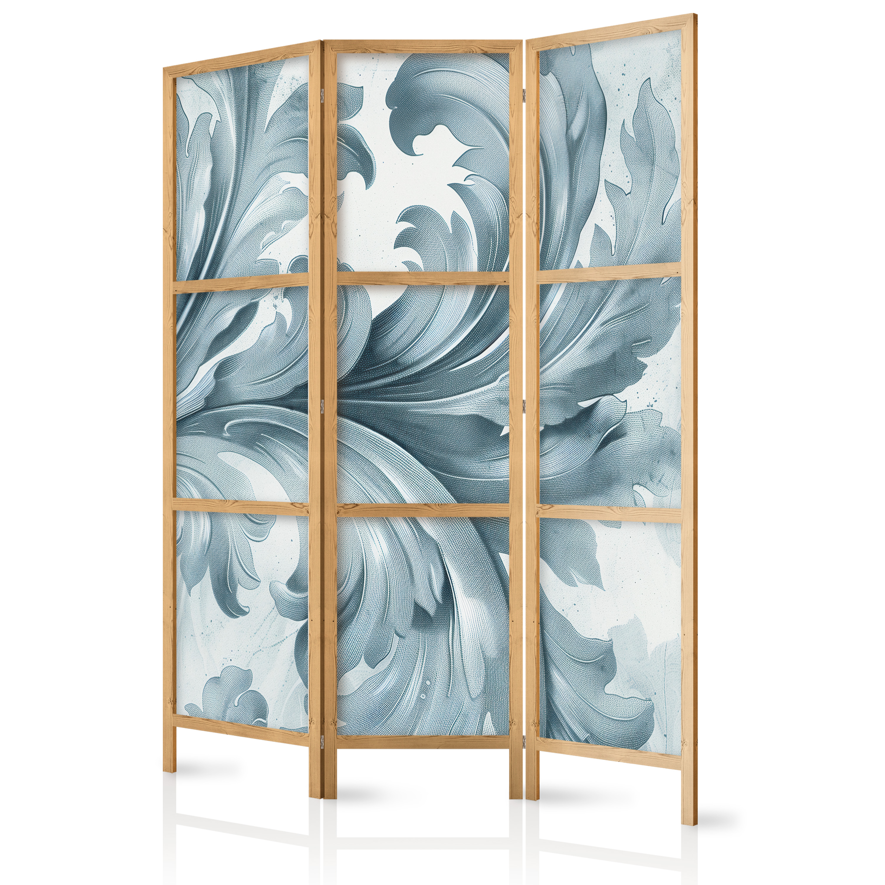 Paravent Japonais - Motif Botanique Aux Couleurs Sable 135x172