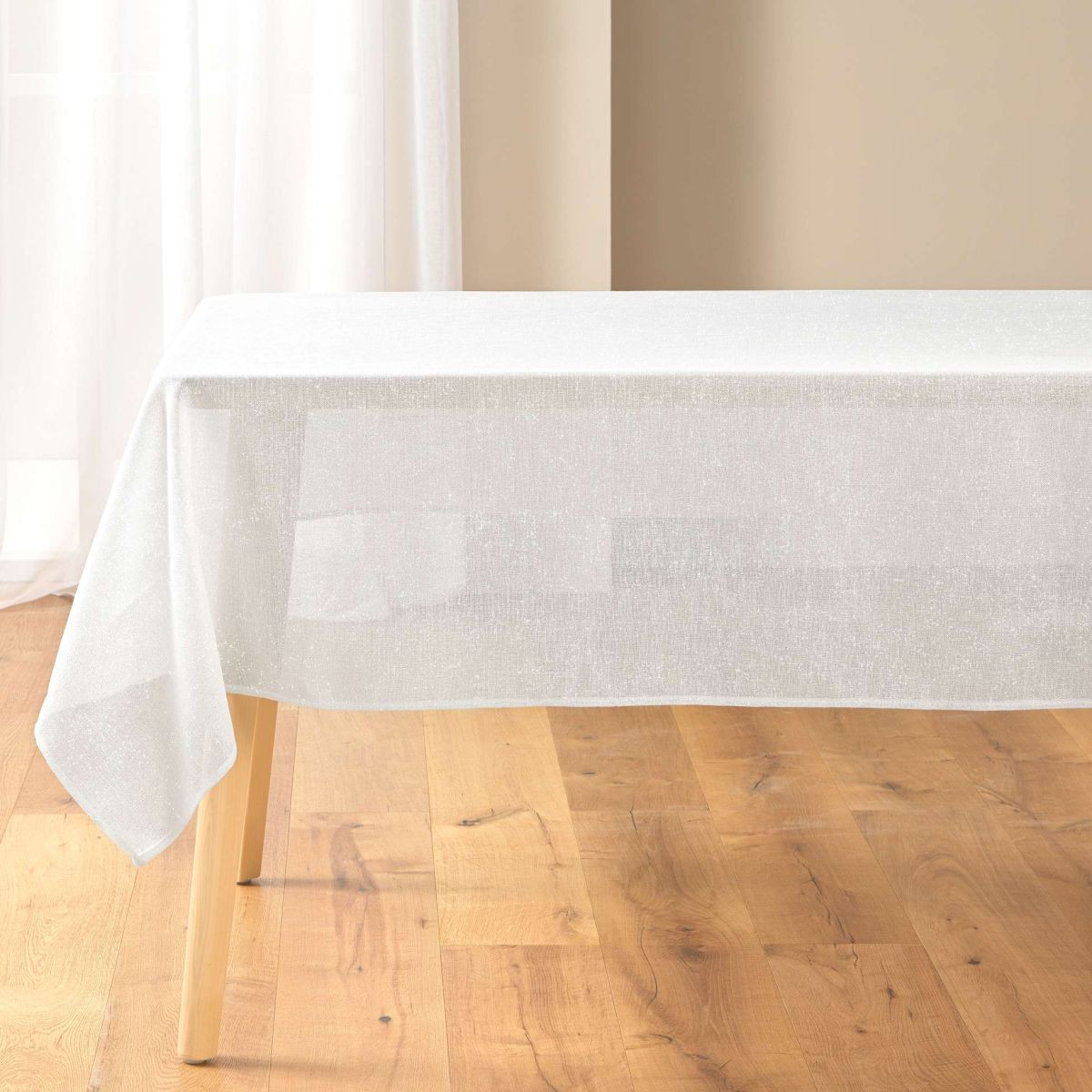 Nappe Uni Métallisé "strass" 140x300cm Argent