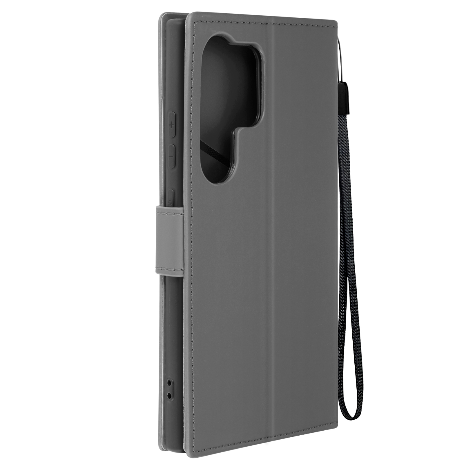 Étui Loutre Pour Samsung S24 Ultra Portefeuille Support Vidéo Dragonne Gris Foncé