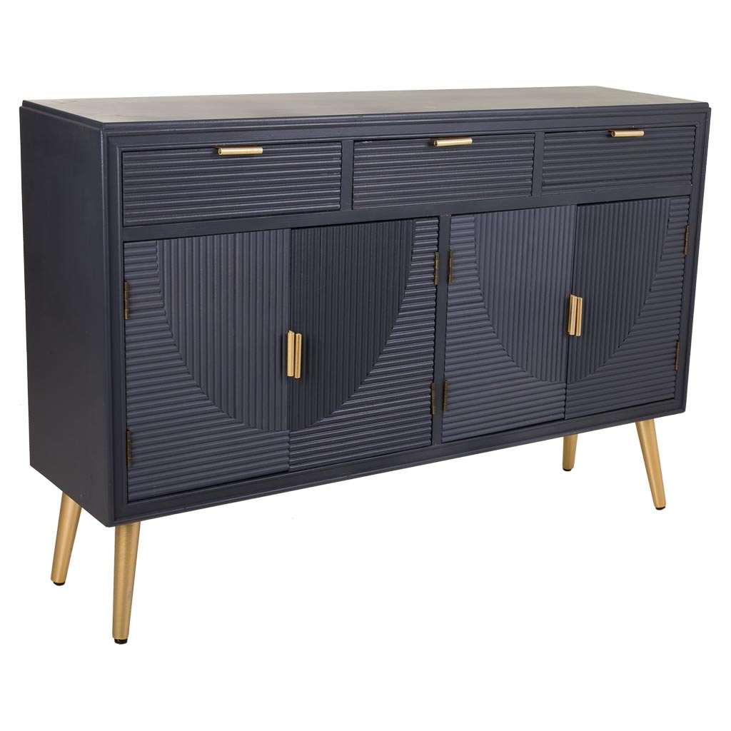 Buffet En Bois Gris Foncé 121.5x34x81.5h