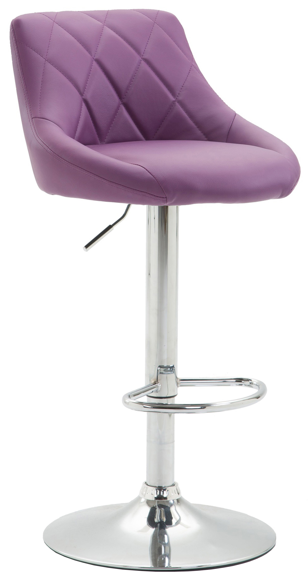Tabouret De Bar Lazio Simili Cuir Chromé Violet