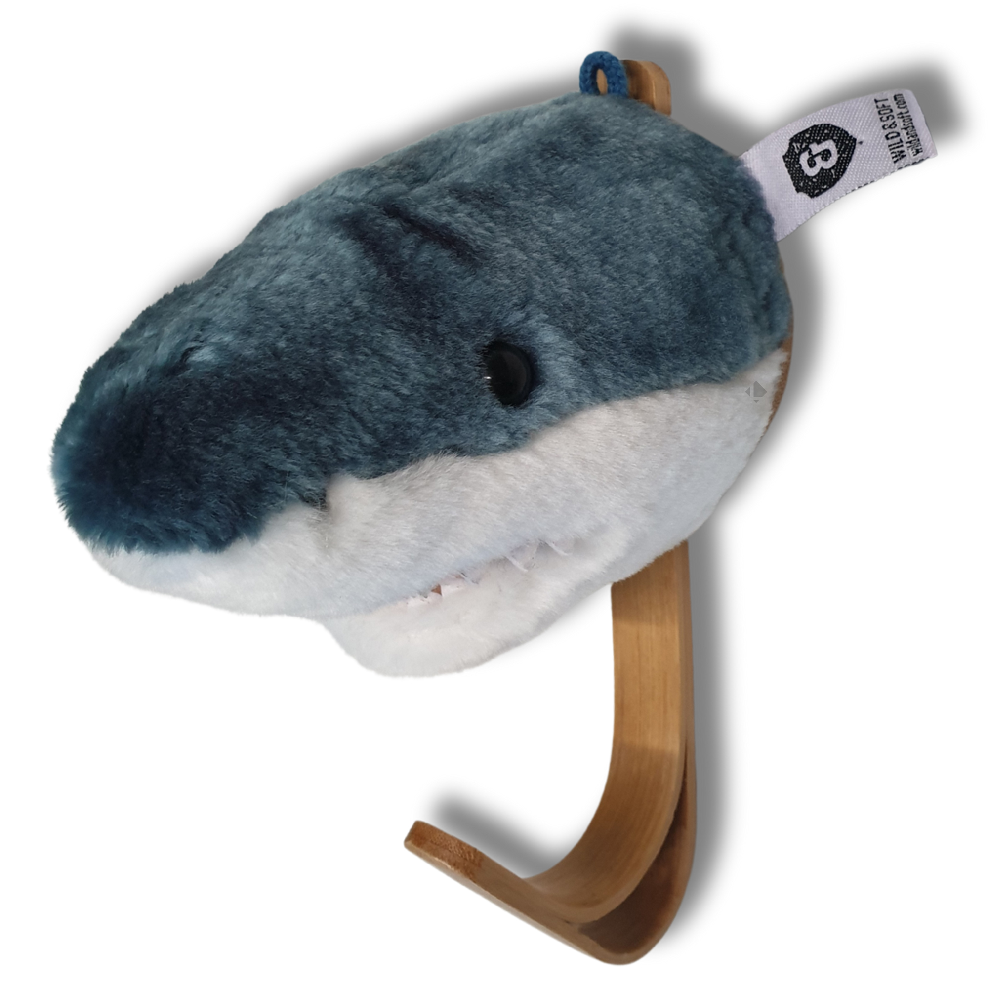 Porte Manteau Mural En Acrylique 26 X13 Cm Requin Collection Soft Animal Bleu