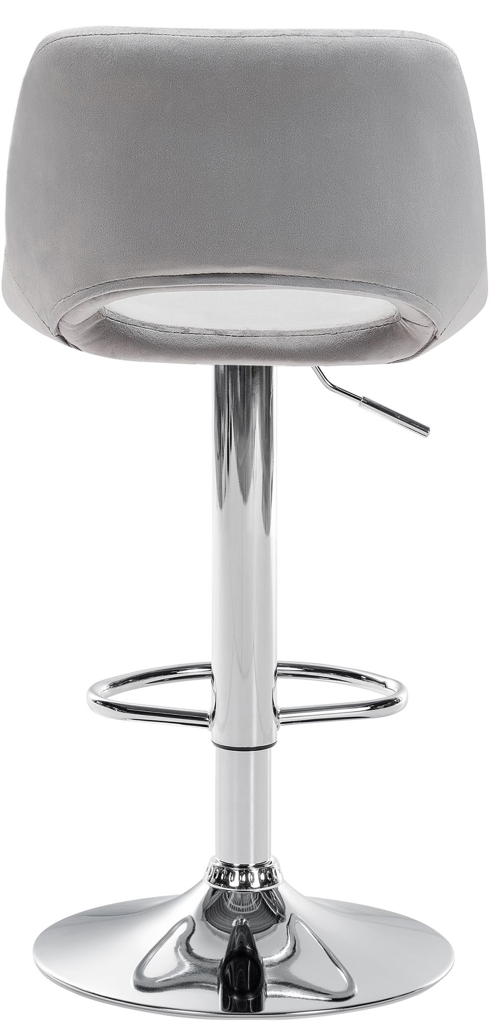 Tabouret De Bar Camden Velours Chrome Gris Clair