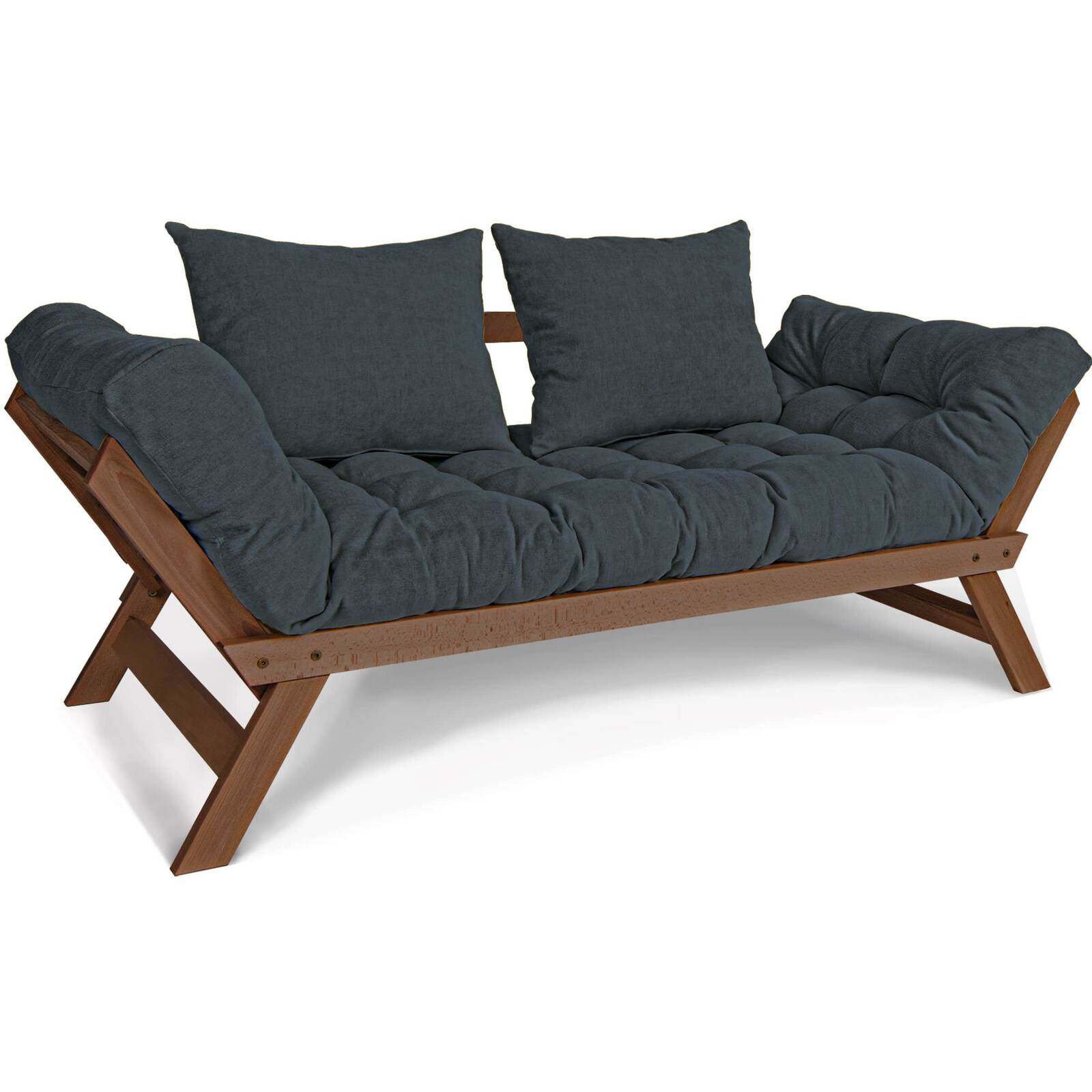 Canapé Lit Allegro - 80 X 203 Cm - Bois Clair Et Marron