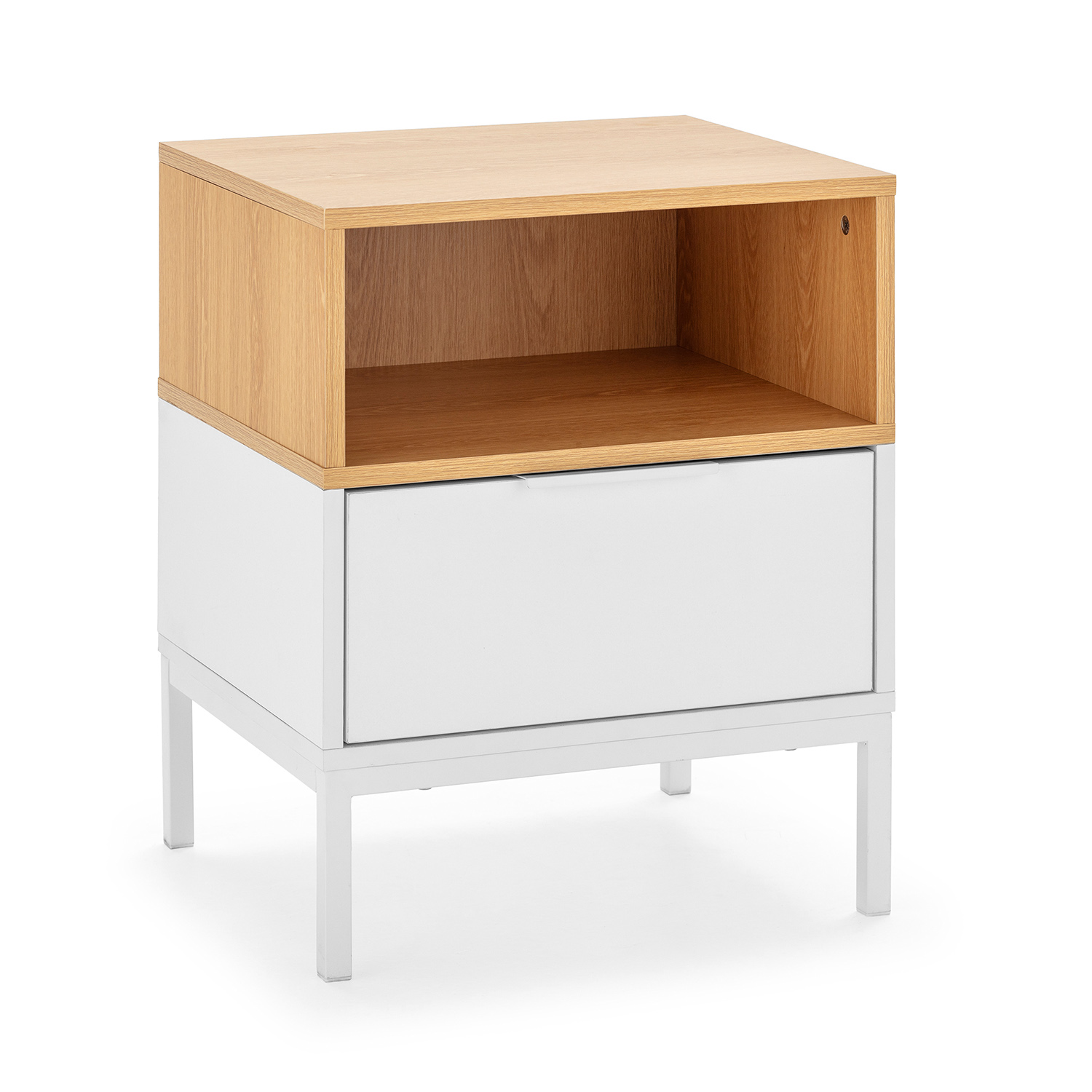 Table De Chevet Nieve 1 Tiroir Couleur Blanc