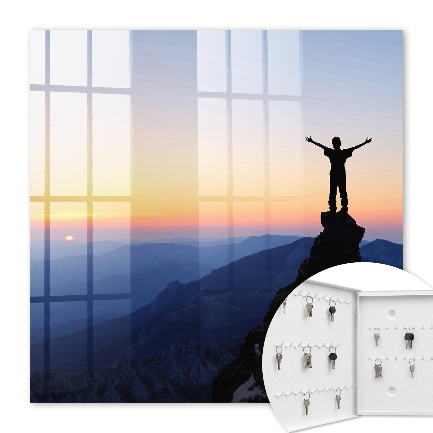 Armoire À Clés - (30 Cm X 30 Cm) - Boîte À Clés Murale - Coffret De Rangement Pour Clés - Couleur Blanche - Ouverture Vers La Gauche - Pour Maison Et Bureau - Le Triomphe De La Nature