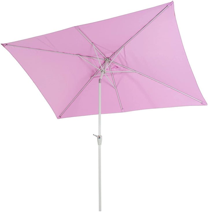 Décoshop26 04_0003302 Parasol D'aire De Jeux Commerciale Rectangle Aluminium, Rose