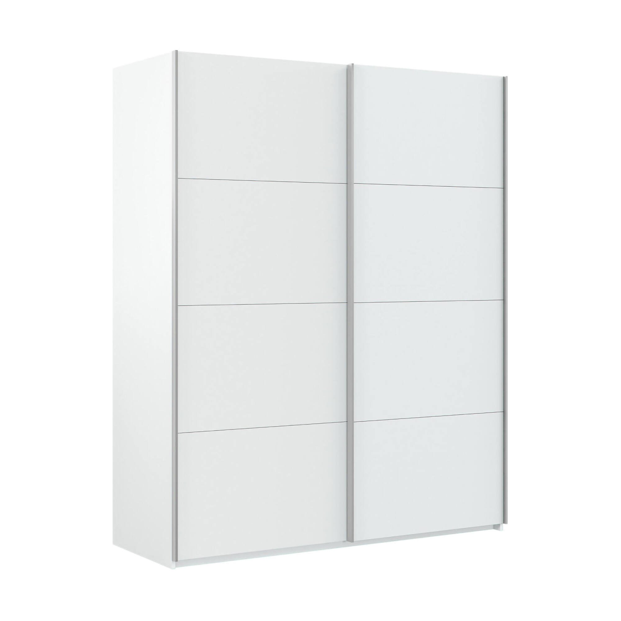 Armoire 2 Portes Effet Bois Blanc Brillant 150x60 Cm