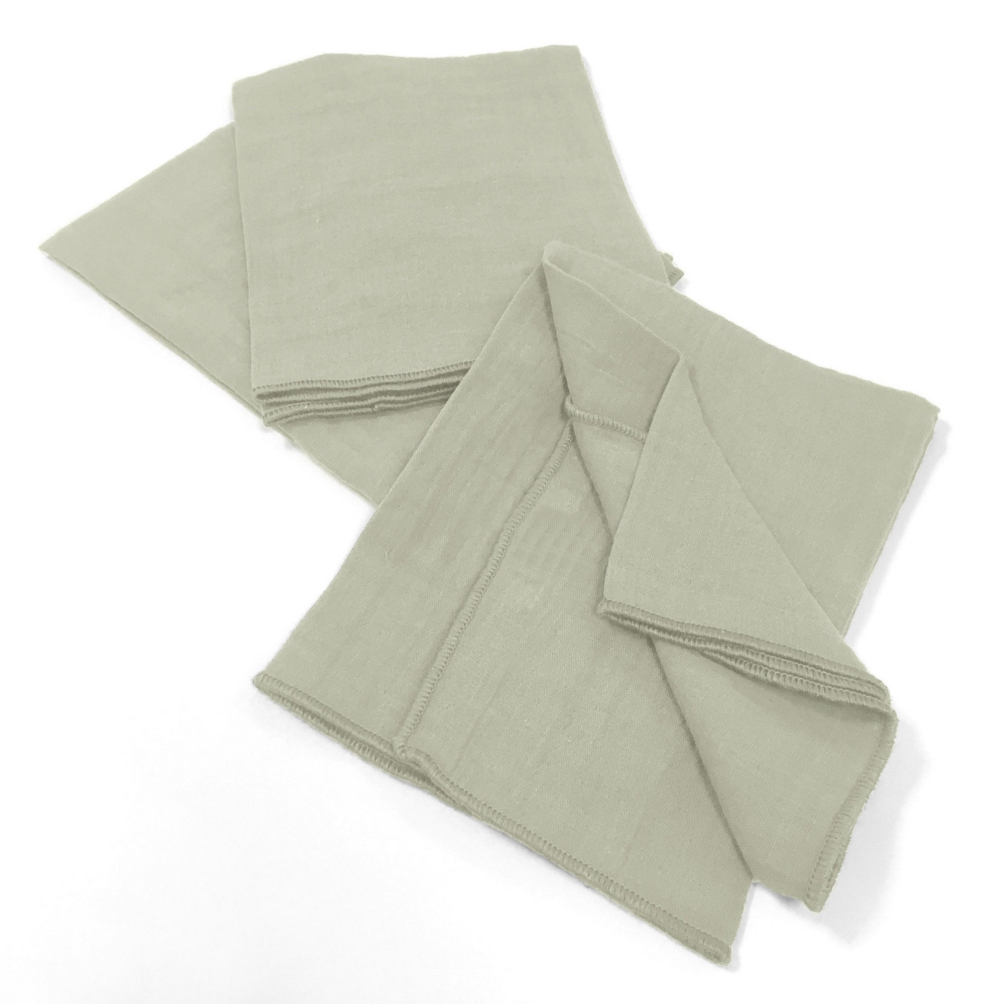 Lot De 3 Serviettes 40x40 Gaze De Coton Vert D'eau