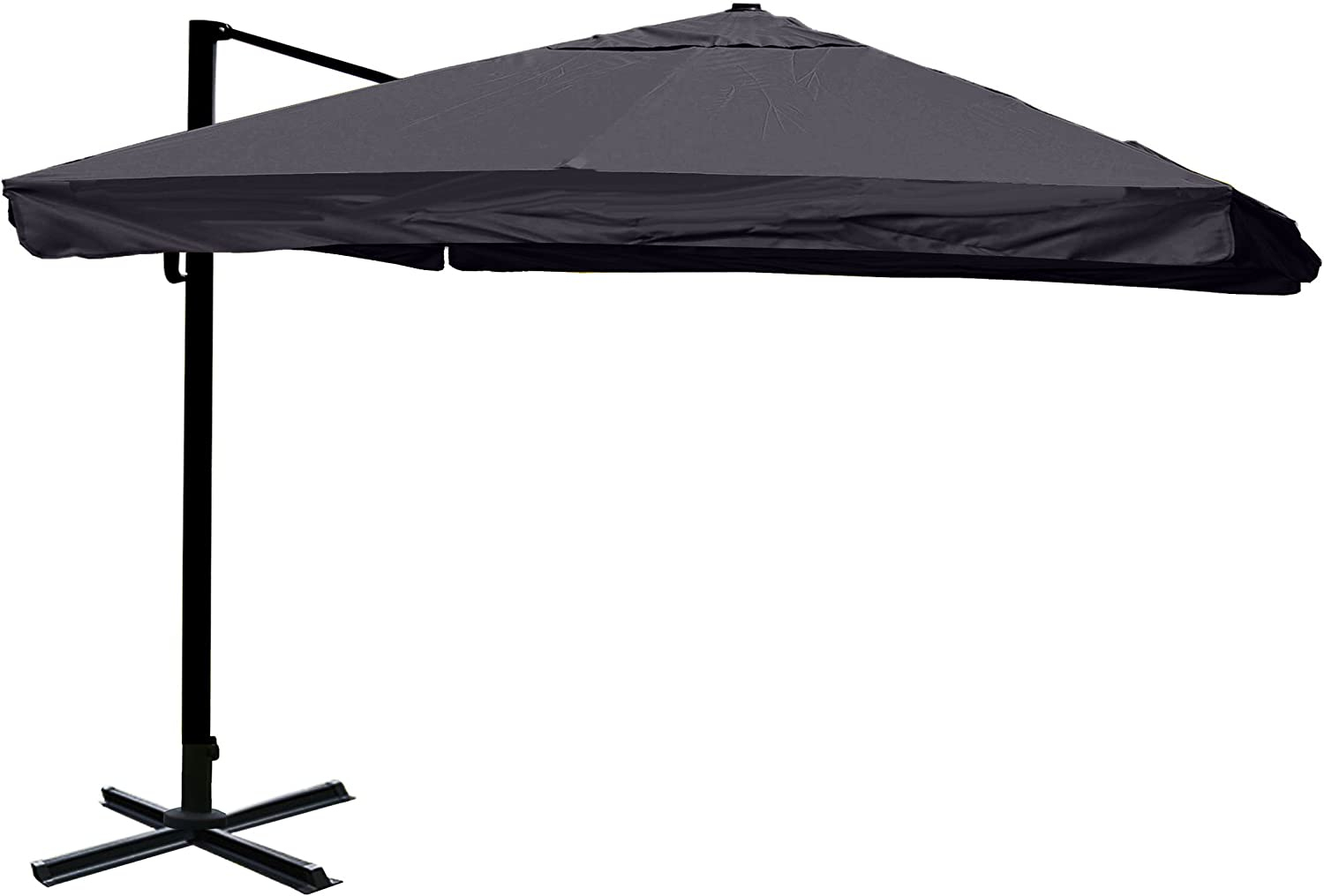 Décoshop26 04_0003326 Parasol De Terrasse Parasol D'aire De Jeux Commerciale Carré Noir