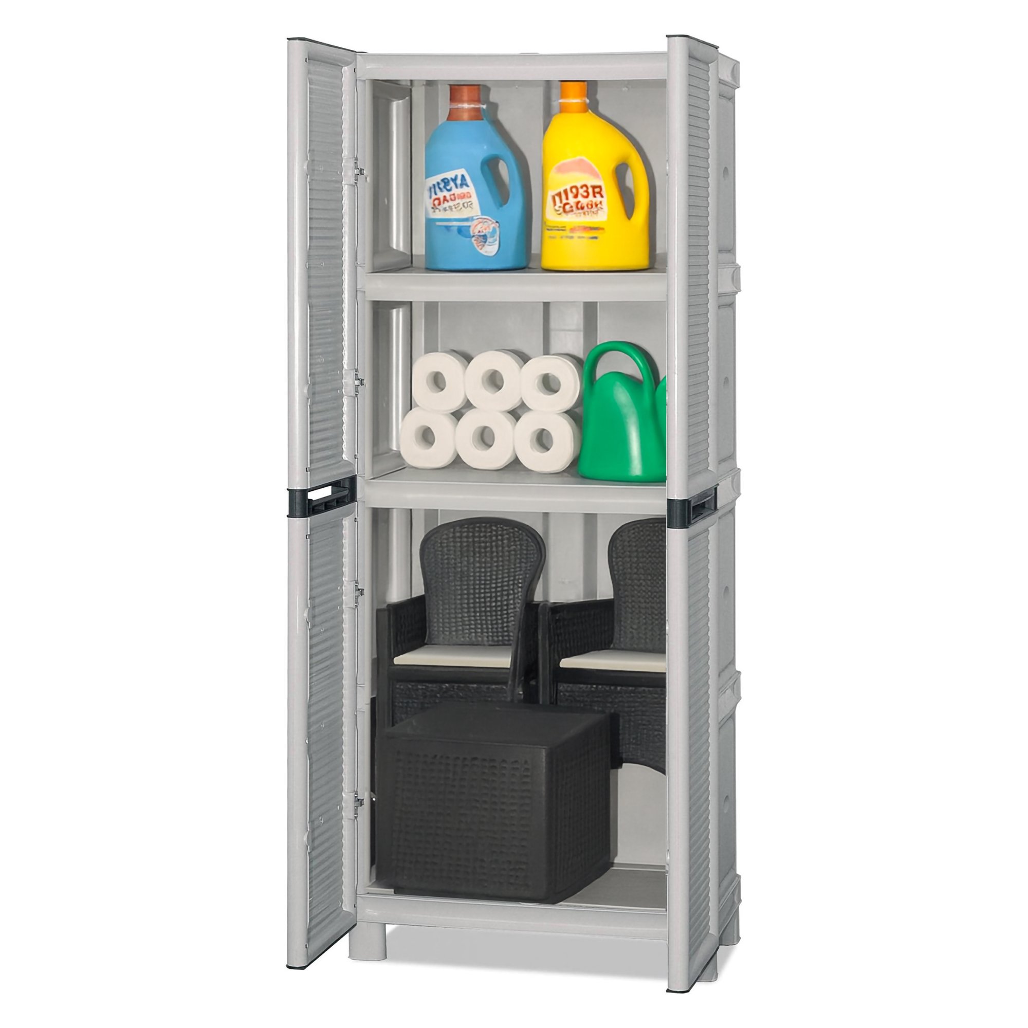Armoire Extérieure,en Pvc,gris Clair,70x39h172 Cm