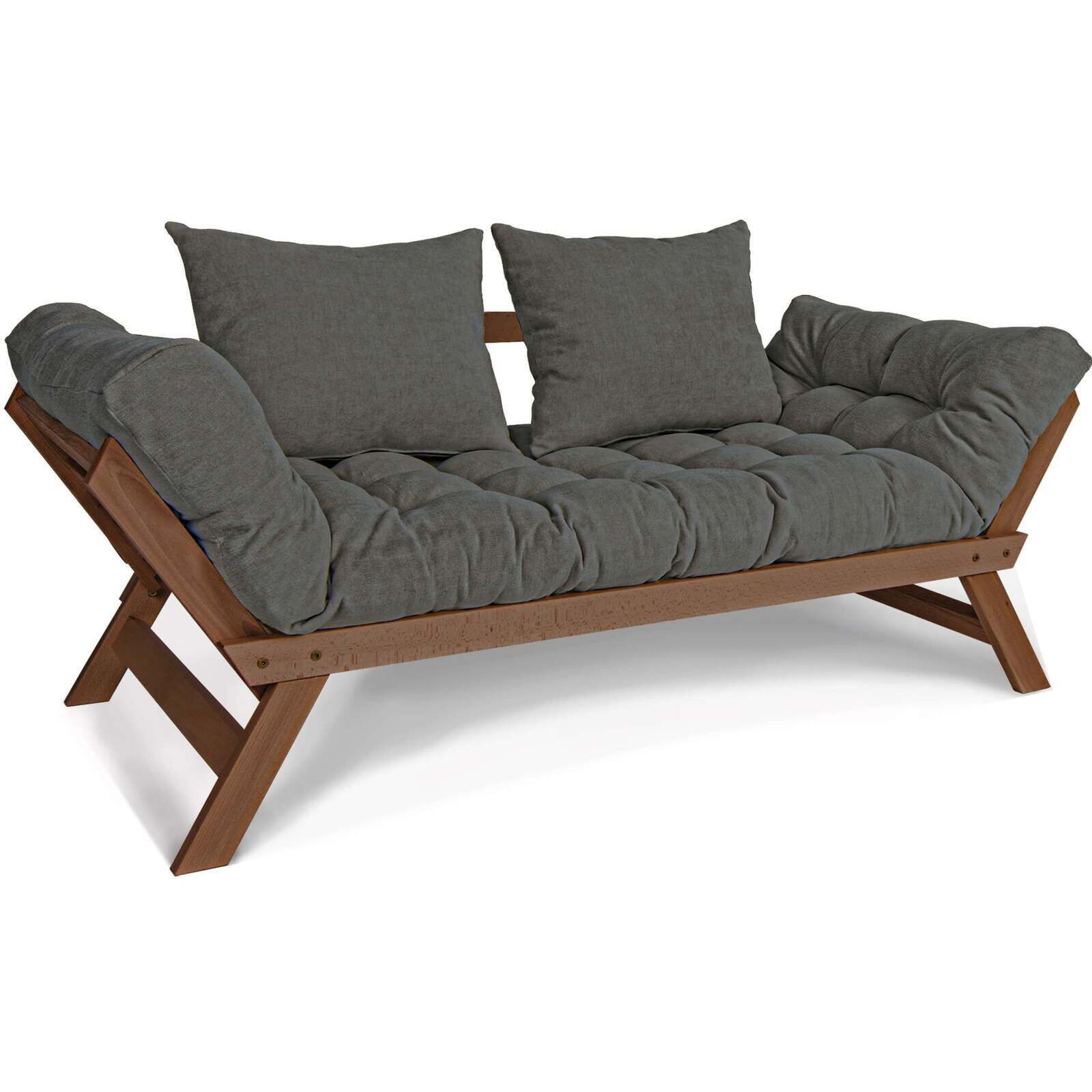 Canapé Lit Allegro - 80 X 203 Cm - Bois Clair Et Marron