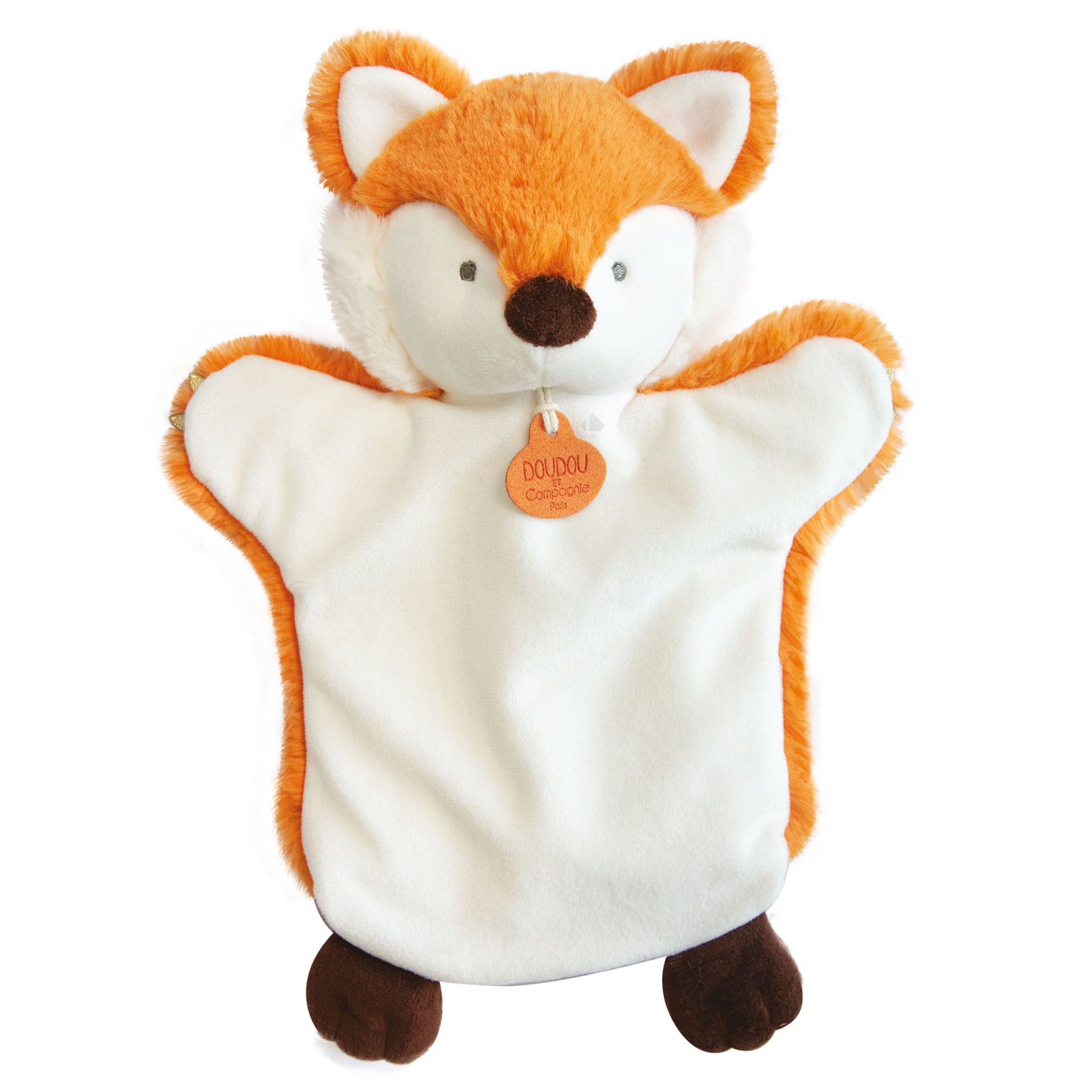 Doudou Marionnette 25 Cm Polyester Les Marionnettes Renard Orange