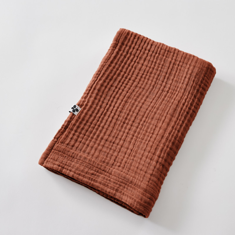 Serviette De Toilette 50 X 90 Cm Gaze De Coton Unie Gaïa L'Effet Papillon - Gaia Terracotta -