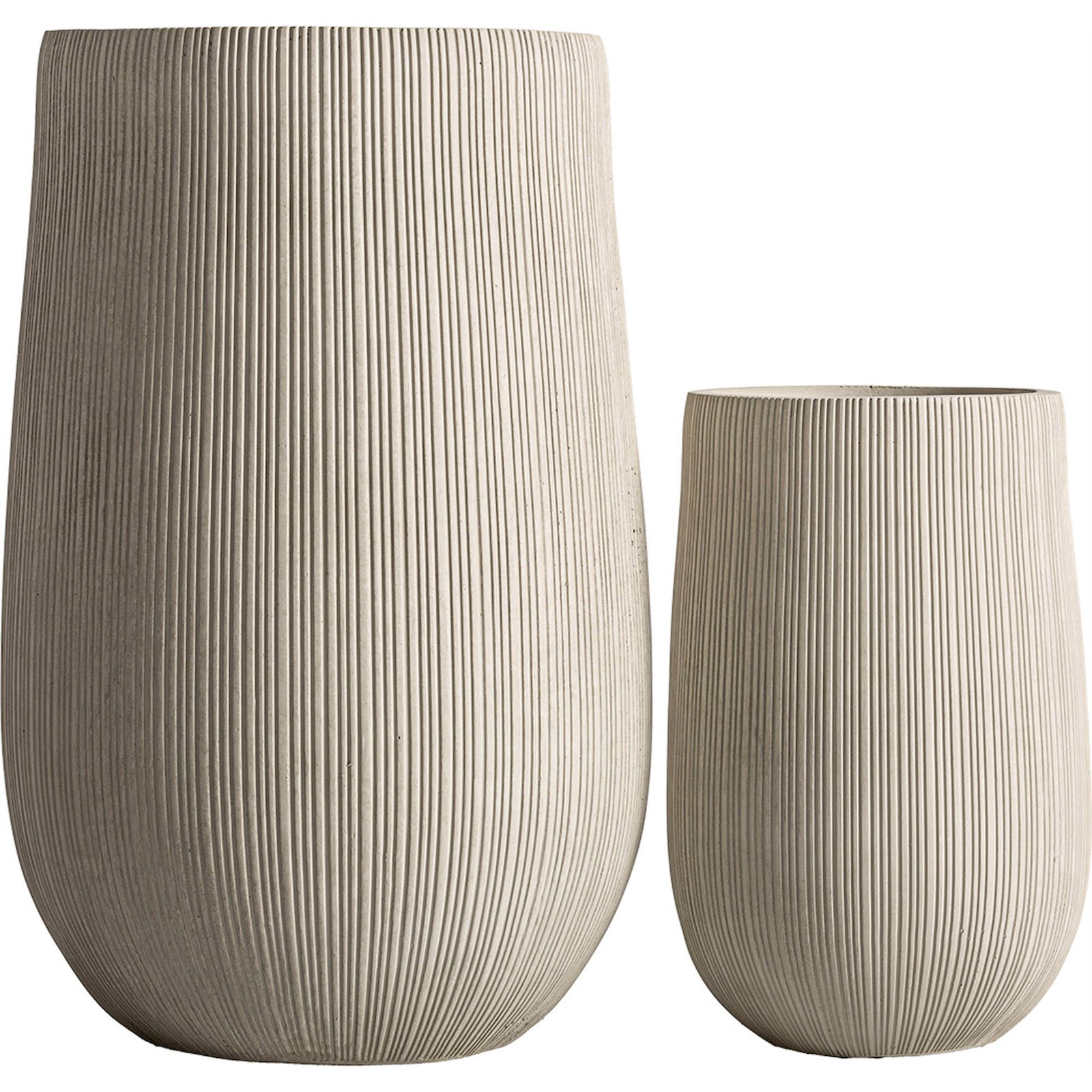 Set De 2 Cache-pots Contemporains En Céramique Gris Empilables - Gris Céramique Contemporain