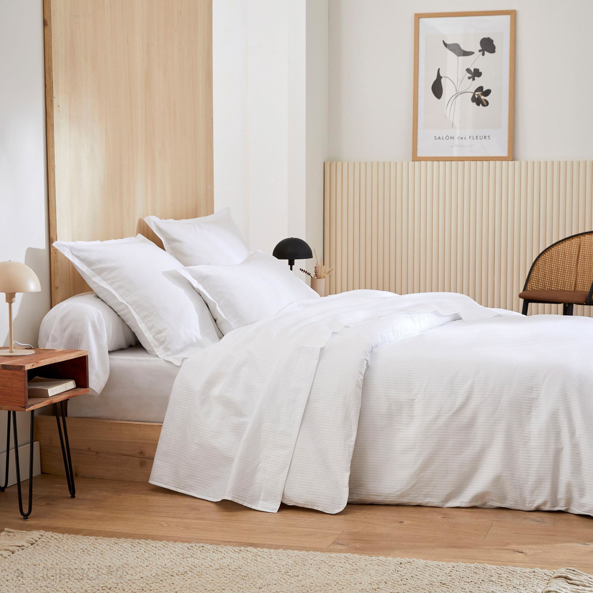 Linnea Grand Hôtel Housse De Couette Blanc Satin 140 X 200 Cm