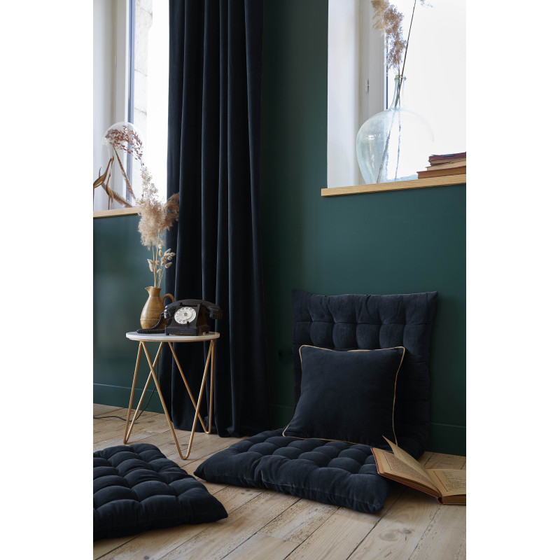Rideau Ajustable + 8 Anneaux Pince "césar" 140 X 270 Cm Velours De Coton L'effet Papillon