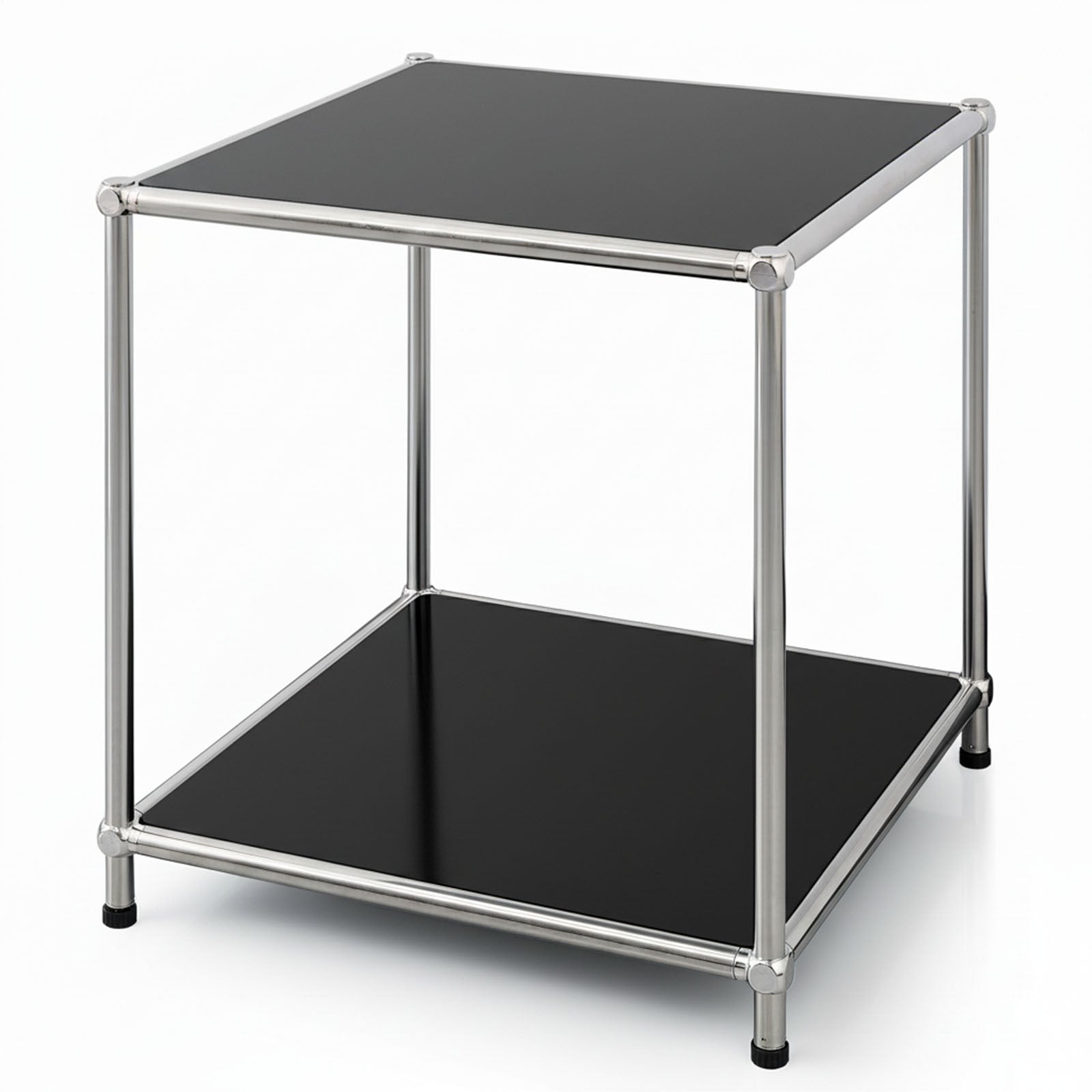 Étagère Métal Chromé Design Épuré, Concept Epuré Mk-012, L40 × P40 × H46 Cm, Noir