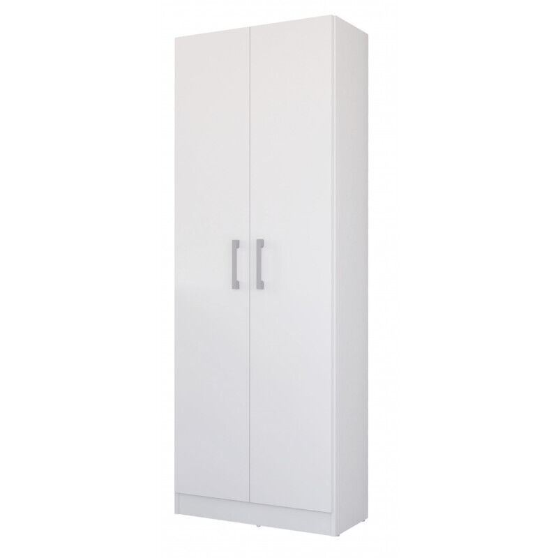 Armoire Buanderie Beaux Meubles Pas Chers 2 Portes 61 X 170 X 31,8 Cm Blanc Bois