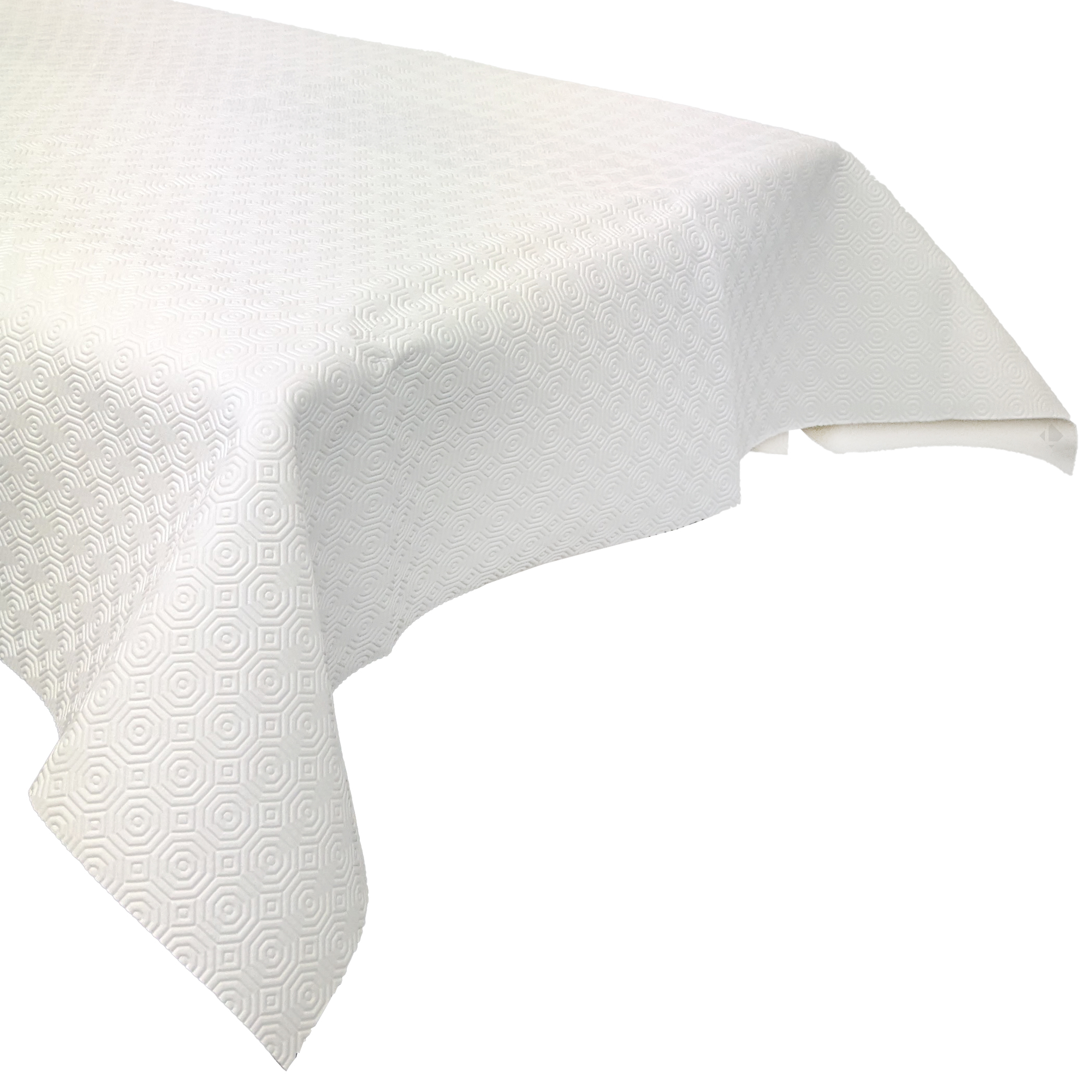 Protège Table Rectangulaire 110x200 Cm Cook En Polyester Et Pvc Blanc