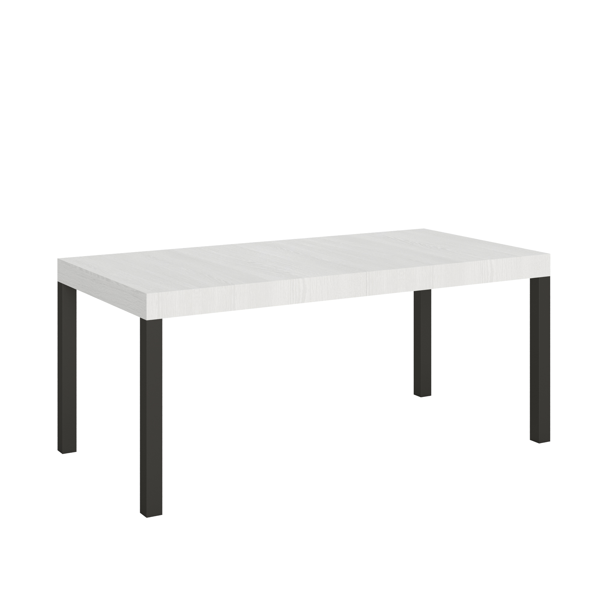 Table Extensible Everyday 200/304x90 Cm Frêne Blanc Pieds Anthracite