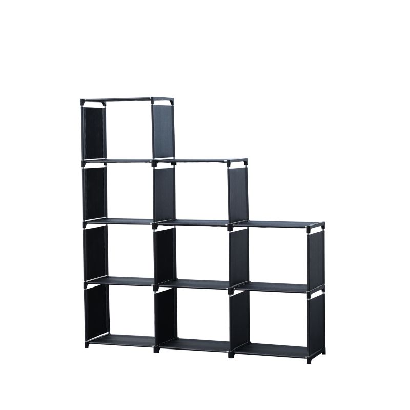 Etagère De Rangement À 9 Niveaux Noir Herzberg Hg03663-blk