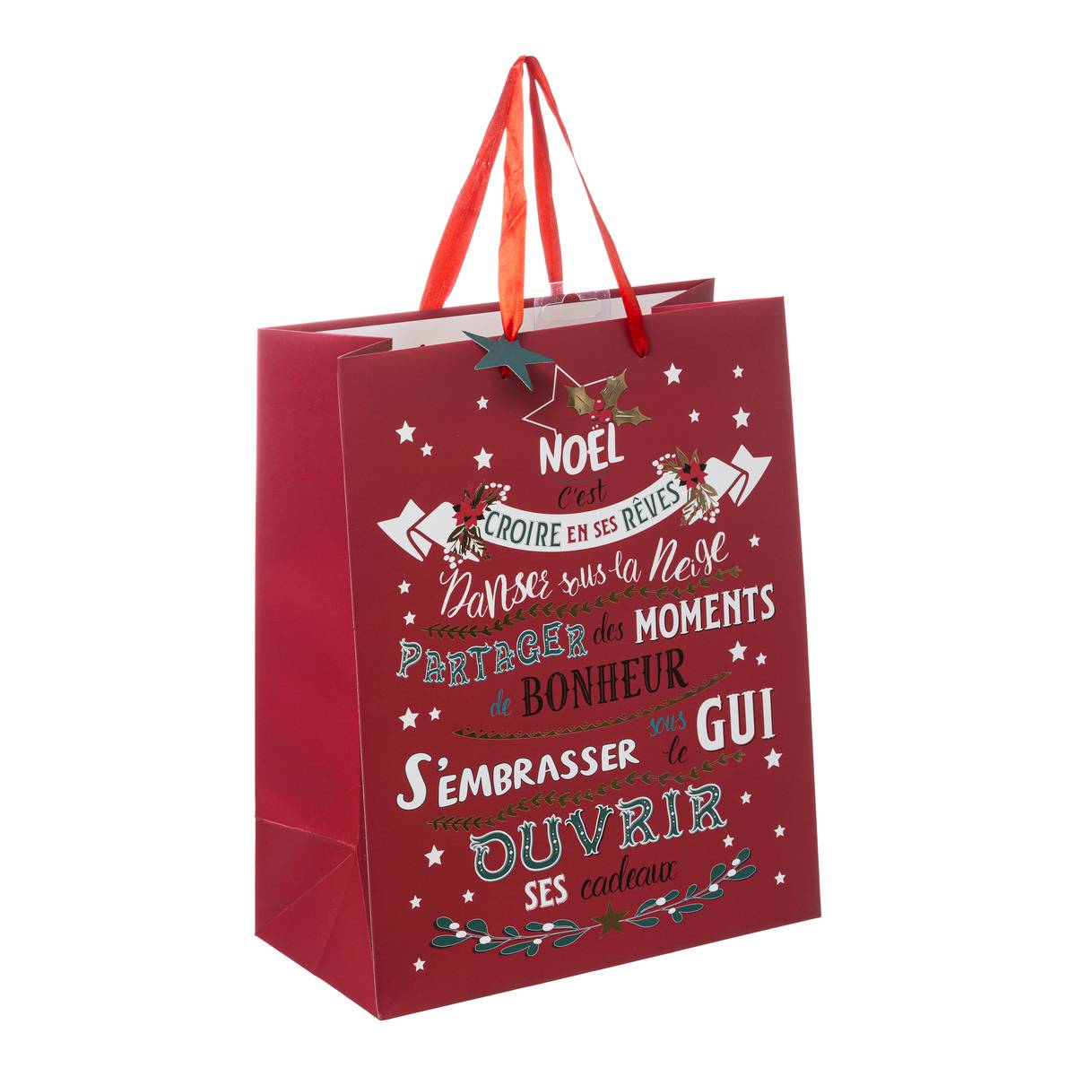 Sac Cadeau Imprimé Wording N G+ Moyen Modèle - Feeric Lights & Christmas
