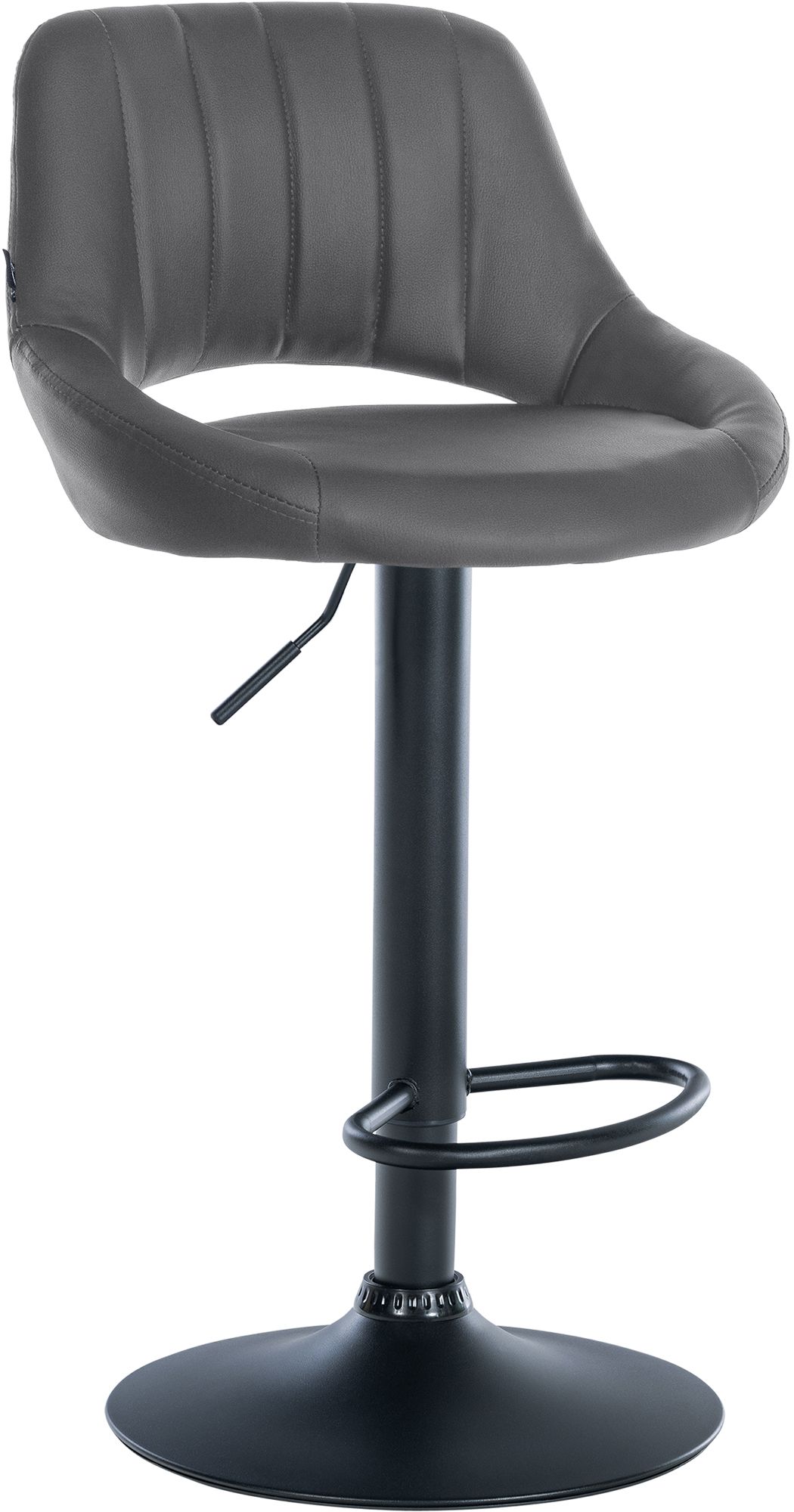Tabouret De Bar Milet Simili Cuir Noir Gris