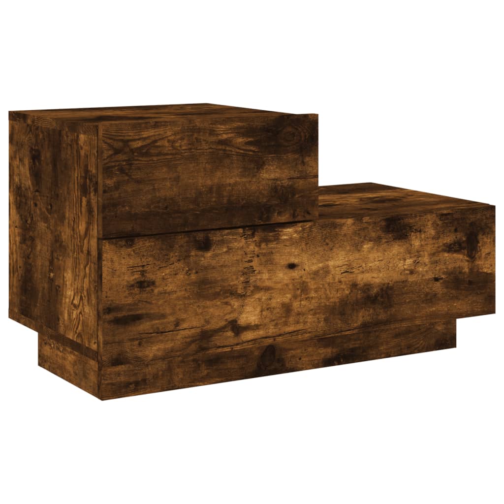 Table De Chevet Avec Lumières Led Et Tirois 70 X 36 X 40,5 Cm Dec033178