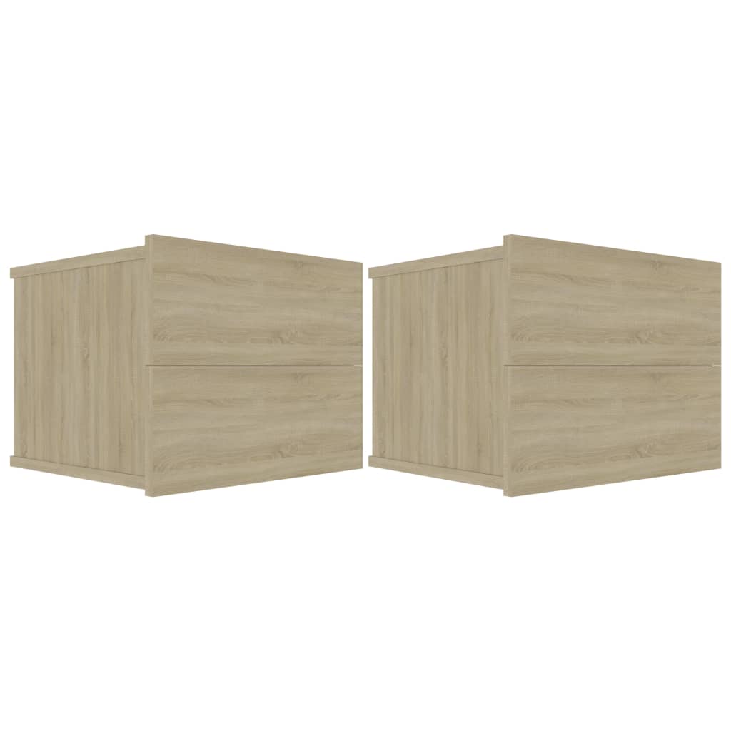 Lot De 2 Tables De Chevet Murales Avec Tiroirs 40 X 30 X 30 Dec035227