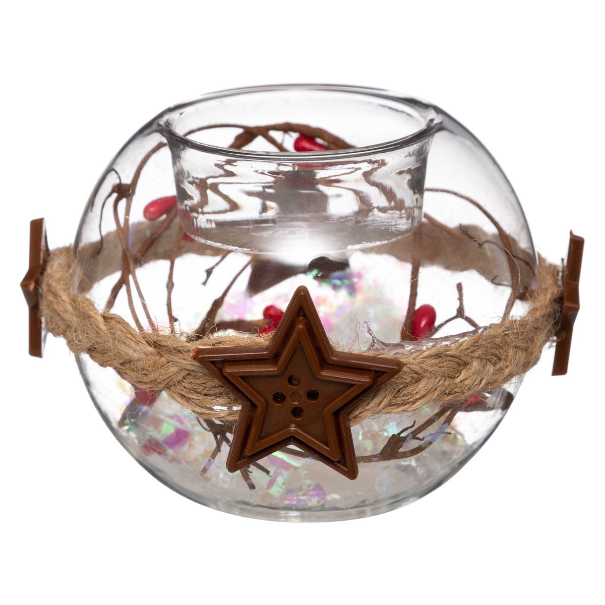 Photophore Boule Décoré Verre - Feeric Lights & Christmas